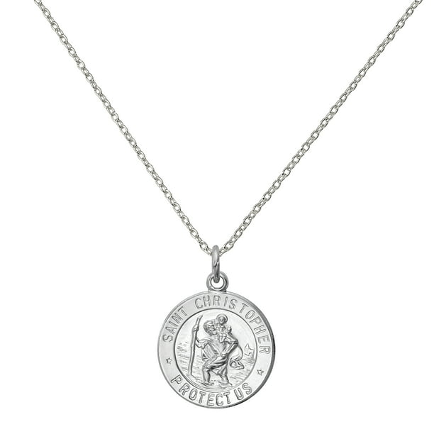 Christopher/Us Air Force Medal with 18 inch Chain in Sterling Silver 18.00 mm St 